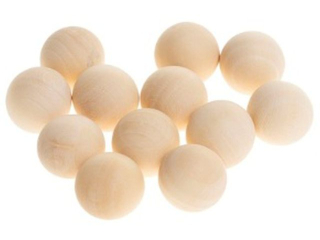 Drewniane kulki (bez otworu) kolor: naturalny rozmiar: 20 mm ilość: 12 szt waga: 24 g
