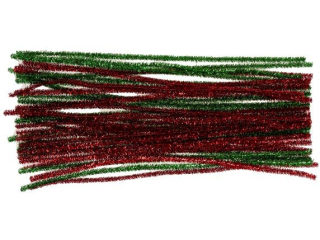 Druciki kreatywne metalizowane długość: 30 cm ilość: 40 szt kolor: zielony i czerwony metalik