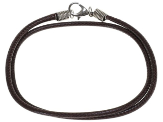 Naszyjnik z zapięciem grubość: 3 mm  długość : 45  cm  kolor: brązowy