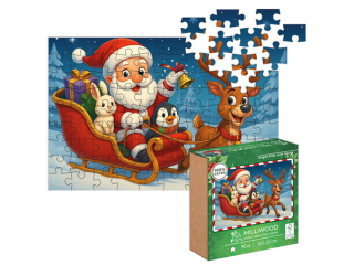 Milliwood - Classic Jigsaw Puzzle 90 pcs ? JINGLE RIDE WITH SANTA / Podróż z Mikołajem - nowość - PAPIEROWE - FSC MIX CREDIT  (5087)