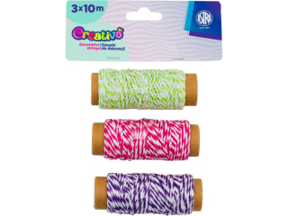 Sznurki do dekoracji ASTRA 3 sztuki x 10 metr�w - Marynarski