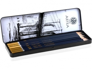 Ołówki grafitowe ASTRA Artea do szkicowania w metalowym pudełku 6szt.