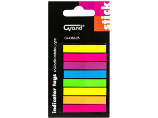 Zak�adki indeksuj�ce Grand proste GR-083-25 8 kol. [opakowanie=12szt]