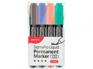Marker permanentny komplet - mix kolorów - czarny, niebieski, czerwony, zielony
