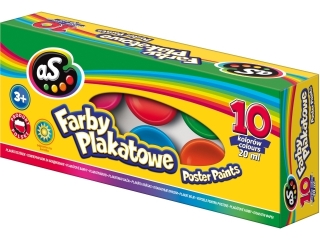 Farby plakatowe AS 10 kolorów - 20 ml