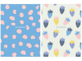 Brulion A6 kratka 80K kremowy papier, "Strawberry smoothie"  [opakowanie=4szt]