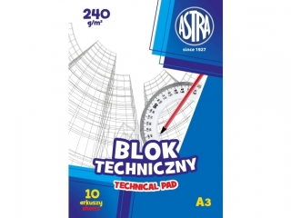Blok techniczny A3 10k. ASTRA 250g