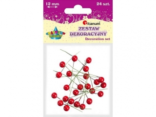 Drucik z kulk� O12mm czerwon� 24szt.