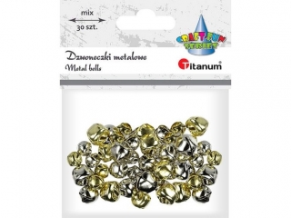Dzwoneczki metalowe 8/10/12mm z�ote, srebrne 30szt.
