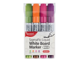 Marker do bia³ych tablic SigmaFlo WBM-B 220 - zestaw 4 kolorów (purpurowy, ró¿owy, poamarñczowy, jasny zielony) (PB5)