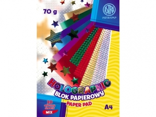 Blok papierów holograficznych ASTRAPAP A4 10 ark 70g