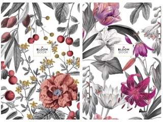 Brulion B5 linia 80K kremowy papier, "Bloom book" [opakowanie=4szt]