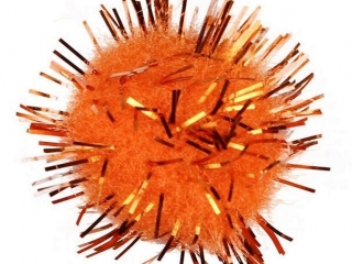 Pompony brokatowe 1, 8cm pomara�czowe 15szt.