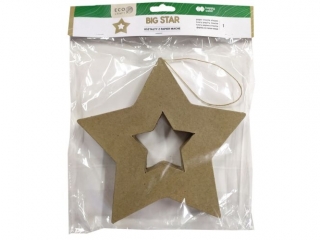 Ksztat z papier mache HAPPY COLOR Big star, 19x2.5cm