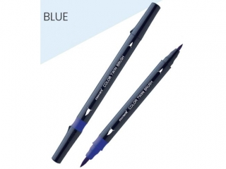 Marker wodny dwustronny z p�dzelkami o dw�ch grubo�ciach MONAMI niebieski - 12 szt. op. [opakowanie=12szt]