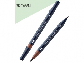 Marker wodny dwustronny z p�dzelkami o dw�ch grubo�ciach MONAMI br�zowy - 12 szt. op. [opakowanie=12szt]