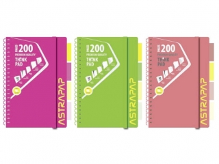 Kołozeszyt PP A4 200k. ASTRAPAP Neon line, kratka