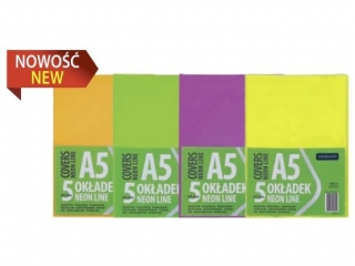 Okładka A5 NEON LINE nieregulowana, 5 szt