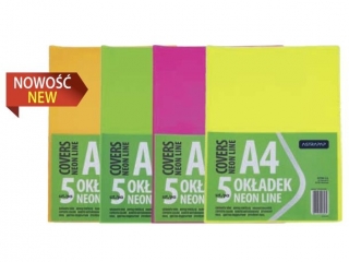 Okładka A4 NEON LINE nieregulowana, 5 szt