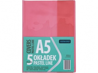 Ok�adka A5 PASTEL LINE nieregulowana, 5 szt