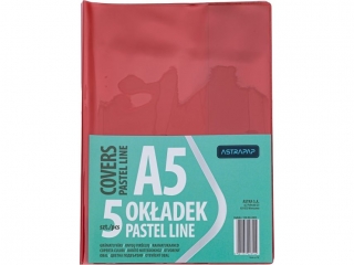 Ok�adka A5 PASTEL LINE nieregulowana, 5 szt