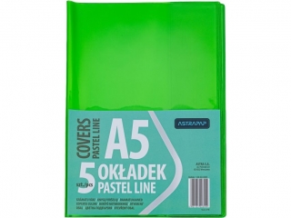 Ok�adka A5 PASTEL LINE nieregulowana, 5 szt