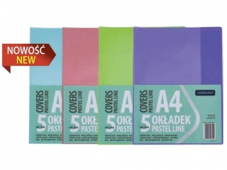 Okładka A4 PASTEL LINE nieregulowana, 5 szt