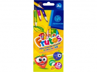 Kredki owkowe zapachowe trjktne ASTRA FRUTOS - 12 kolorw  [opakowanie=12szt]