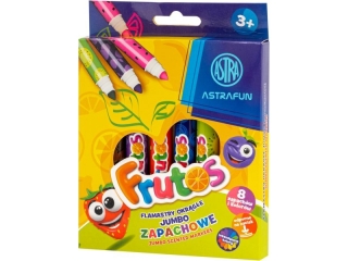 Flamastry okrge zapachowe jumbo ASTRA FRUTOS - 8 kolorw  [opakowanie=12szt]