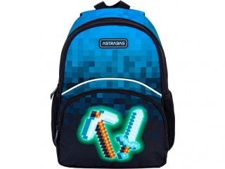 Plecak 30cm (12") ASTRABAG dziecicy wycieczkowy BLUE PIXEL, AK300