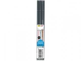 Wk�ady do d�ugopisu wymazywalnego, Standard A, 0.5mm, czarny, 3 szt. w etui, Happy Color [opakowanie=10szt]