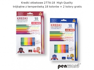 KREDKI OWKOWE 2777A-18 HIGH QUALITY TRJKTNE Z TEMPERWK 18 KOLORW + 2 KOLORY GRATIS [opakowanie=szt] (SZPSH)
