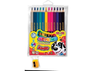 Kredki owkowe Astrino okrge jumbo 12=24 kolory w drewnie + temperwka