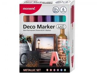 Markery akrylowe Deco Marker B 460 6 kol. Metal (B:6C) MonAmi (2080001506) (SZK-1)