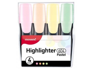Gruby zakre¶lacz Highlighter 604 - zestaw 4 kolorów pastelowych