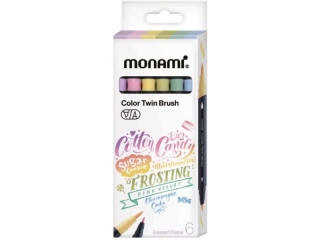 Dwustronne pisaki z ko�c�wkami p�dzelkowymi Color Twin Brush 6 kol. DESSERT PASTEL MonAmi (2051009507) (SZK-3)