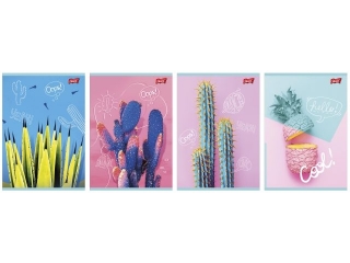 Zeszyt okadka laminowana A4, 60k., krata Kolekcja CACTI