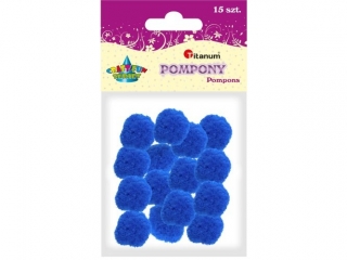 Pompony poliestrowe 18mm 15szt. chabrowe