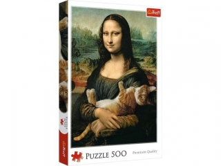 Puzzle  500 TREFL Mona Lisa i kot Mruczek