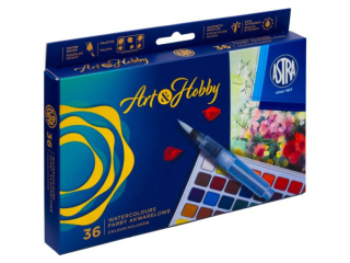 Zestaw farb akwarelowych ASTRA ARTxHOBBY 36 kol + pdzelek wodny + paletka  [opakowanie=12szt]