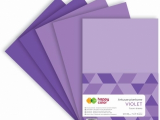 Arkusze piankowe VIOLET A4, 5 ark, 3 kolory, Happy Color