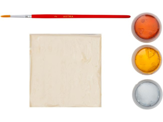 Glina bia�a samoutwardzalna ASTRA z farbami: 250 g + 3 kol � 20 ml + p�dzelek [opakowanie=4szt]