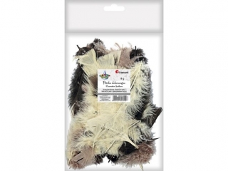 Pi�rka dekoracyjne puch mix kolor�w 8g kolory: be�owy, ciemnobr�zowy, jasnobr�zowy TITWLK26