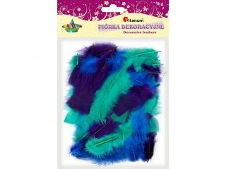 Pi�rka dekoracyjne puch mix kolor�w 8g kolory: granatowy, turkusowy TITWLK26