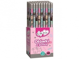 Ołówki trójkątne z gumką ST.MAJEWSKI My Little Friend, 72szt