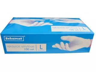 Rkawice pvc (winylowe) SCHEMAT Gospodarcze rozm. L op. 100 szt.