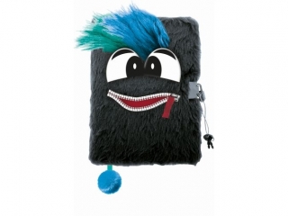 Pamiętnik z kłódką 3D "włochacz" A5, 96k BLACK TROLL