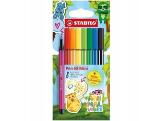 Flamaster STABILO Pen 68 Mini Animal vibes 8szt. [opakowanie=12szt]