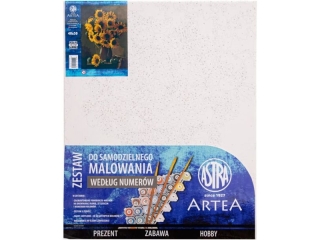 Zestaw z farbami, malowanie wg. numerw, podobr. 40x50cm, Soneczniki, ARTEA ASTRA