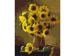 Zestaw z farbami, malowanie wg. numerów, podobr. 40x50cm, Słoneczniki, ARTEA ASTRA